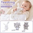 thumbnail image 1 of Kiddiway Baby Teether Hanging Toy for Soothing with Attachment - Plush Figurine Style, Baby Car Toys & Stroller Toys, Soft Silicone BPA-Free Teether, Sensory Play, Crib Hanging,a, 1 of 7