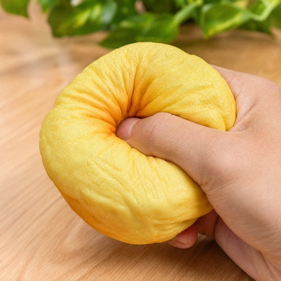 Kiddiway Banana Slow Rise Squishy Toy - Portable fruit squeeze for instant calming, soft and durable texture for repeated use anywhere,White