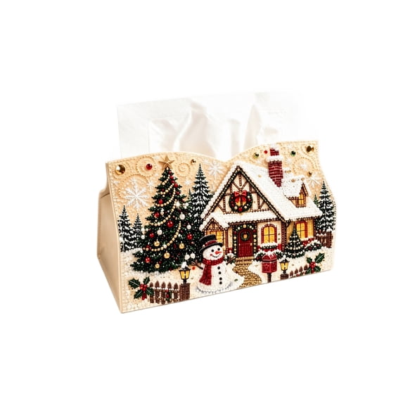 Kiddiway Christmas Tissue Box DIY Kit - Bead and Diamond Craft for Holiday Home Decor, Fun Project for Adults, perfect for home wall art