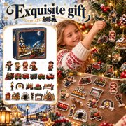 Kiddiway Christmas Village Advent Calendar with Surprise Gifts, Holiday Countdown Mystery Box Set for Kids and Adults, Festive Decor