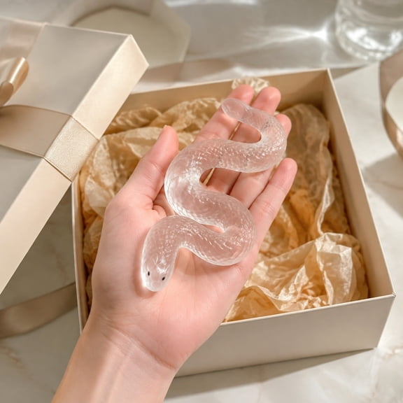 Kiddiway Clear Squishy Stress Relief Toy - Transparent PVC Snake Shaped Decompression Ball with Cool Design, Perfect for Adult Anxiety Relief and Sensory Fidget