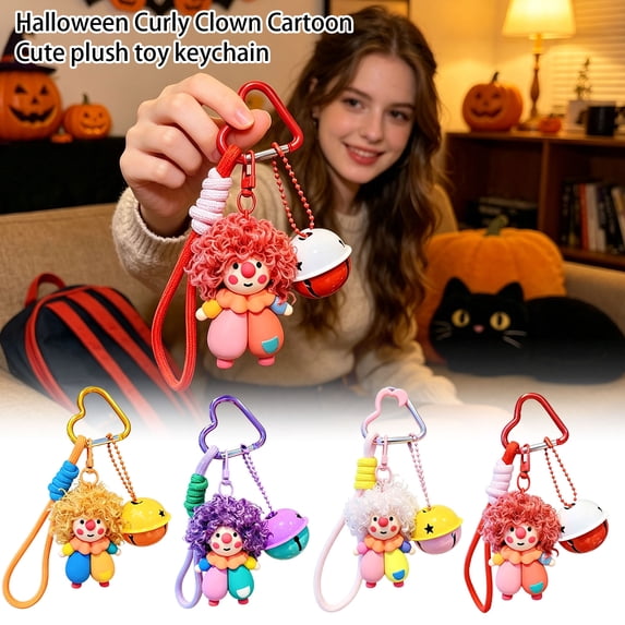 Kiddiway Clown Plush Keychain Stuffed Animal - Cute Plushies for Party Favors, School Prizes, Halloween Goodie Bags and Decoration,Pink