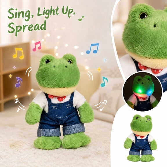 Kiddiway Cute Plushies Frog Princess Singing - Light Up Stuffed Animal for Girls Baby Toys Birthday Gift Stuffed Animals for Girls Plush Figure Toys Cute