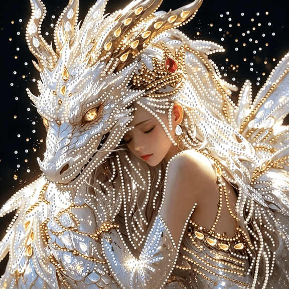 Kiddiway Diamond Art Kits for Adults - 2D Dragon Painting Craft with Frame, Great Wall Decor Gift, perfect for home wall art