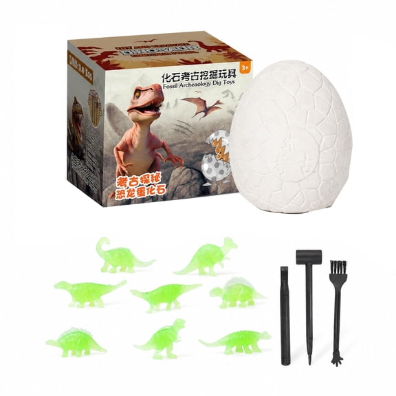 Kiddiway Dinosaur Eggs Dig Kit - Mystery Box for Kids, Excavation Science Craft with Surprise Fossils