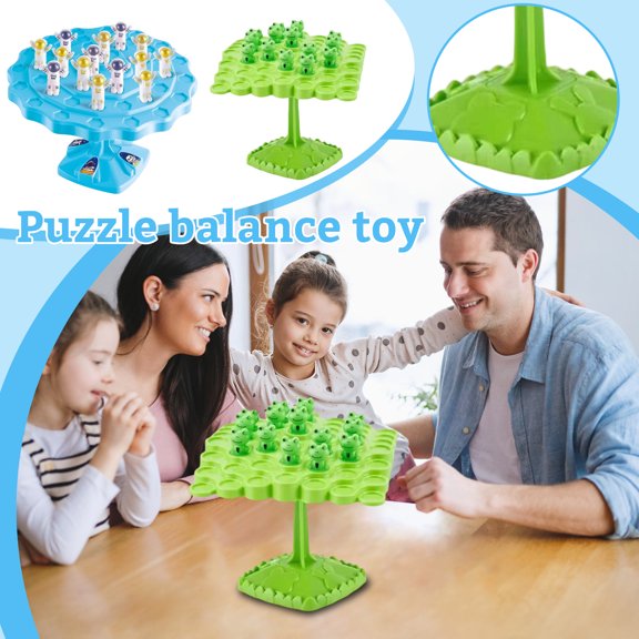 Kiddiway Educational Tree Stacking Game - Balance Building Toy for Kids, Family Board Activity for 3+ Year Olds, Fun Strategy Learning,Green