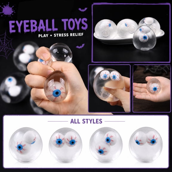 Kiddiway Eyeball Squishy Water Ball - Soft Stress Relief Squishy Toy, Great for Calming Anxiety and Relaxation