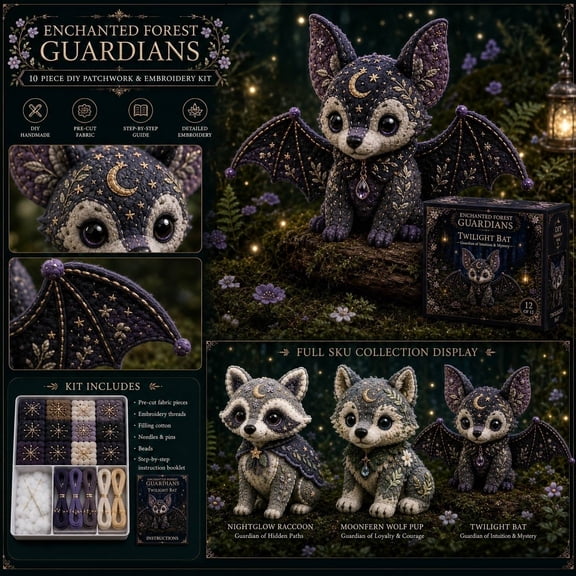 Kiddiway Forest DIY Craft and Supplies Kit – Forest Themed Creative Set with Guardian Characters for Craft Projects and Imaginative Play Activities,A
