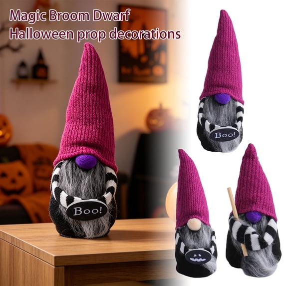 Kiddiway Gnome Stuffed Plush Figurine Toy - Soft Spooky Prop for Halloween Parties, Home Decor, Collectible Gift for Horror Lovers,A