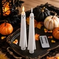 thumbnail image 1 of Kiddiway Halloween Decorations LED Candles Set - Remote Control Pack of 1/2/3, Ghost Candle Decor, Tabletop Display, Party Accent, Home Decor, Flickering Flame,B, 1 of 6