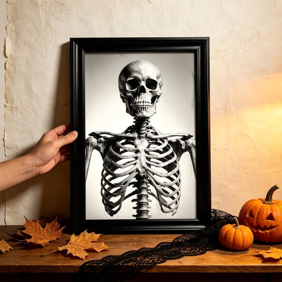 Kiddiway Halloween Skeleton Witch Fall Wall Mirror - Holographic Home Decor for Party Haunted House Indoor Display,C