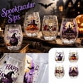 thumbnail image 1 of Kiddiway Happy Halloween Glass Tumbler – Spooky Cup with Festive Lettering, Ideal as Halloween Wine Glasses for Parties, Everyday Drinks, and Holiday Fun,C, 1 of 6