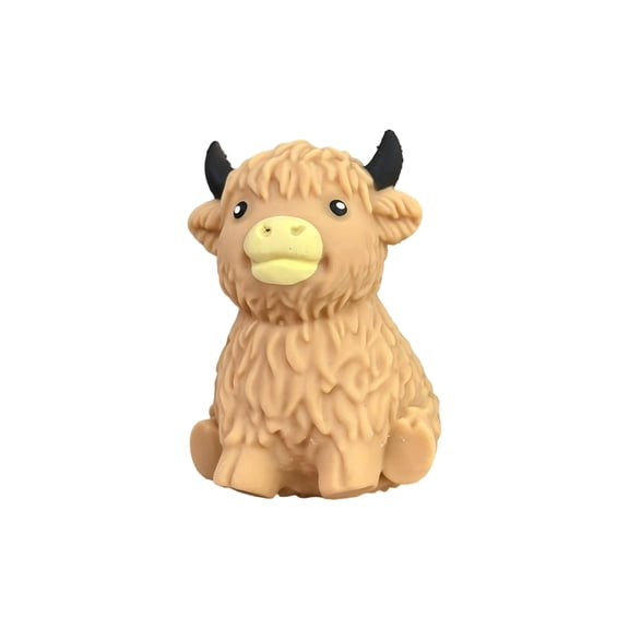 Kiddiway Highland Cow Squishy Toys Cheap Cute — Fluffy Squeeze Squishy Satisfying Slow Rising Sensory Decompression Stress Relief Fidget,A