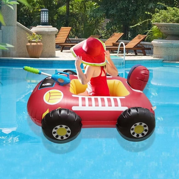 Kiddiway Inflatable Car Pool Float - Red Car Swim Ring, Durable Inflatable Pool Toy for Summer Swimming, Great for Pool Parties, Beach, Fun Pool Floats for Relaxation,red