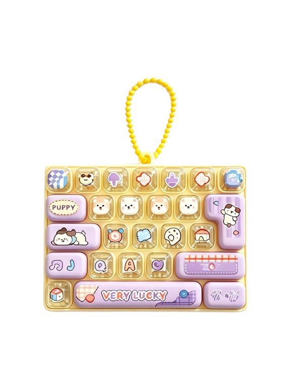 Keyboard Squishy Stress Relief Toys - Push pop squishy toy and stress ball, decorative pendant sensory fidget for adults, great office and keychain