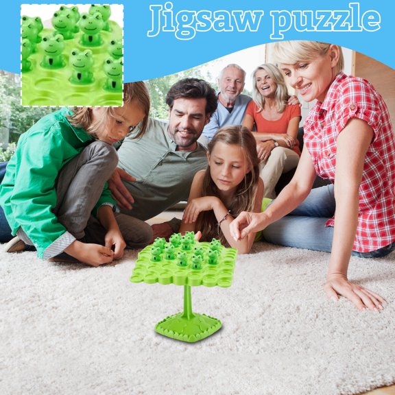 Kiddiway Learning Balance Toy for Family - Tree Stacking Challenge, Educational Game for Ages 3+, Develops Concentration and Coordination,Blue