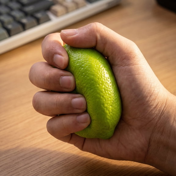 Kiddiway Lemon Toy Stress Balls Set - 2 Pack Squeeze Balls for Hand Therapy, Fruit Squishy Sensory Fidget, Wrist Exercise, Desk Calming, Lemon Squishy