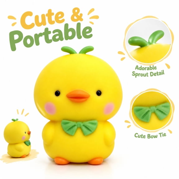 Kiddiway Mini Stress Toys Duck - Big Head Squishy Toy Squishy Stress Relief Toys, Soft Sensory Desk Stress Squishy
