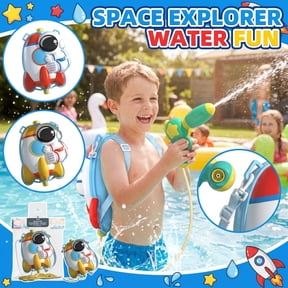 Kiddiway New Kids Backpack Water Gun - Pull-Out Squirt Toy for Beach Water Fight, High-Capacity Tank, Outdoor Summer Fun, Lightweight,Red