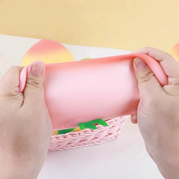 Kiddiway Peach Squishy Stress Relief Toy - Large Simulation Fruit Slow-Rise Venting Tool, Squeeze Decompression Fidget for Anxiety,Pink