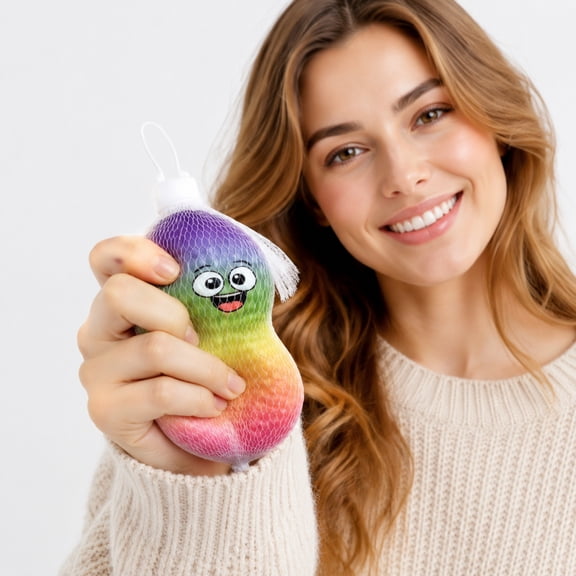 Kiddiway Peanut Shaped Squishy Stress Relief Toy Soft Squeeze Ball for Fidgeting, Slow Rising Squishy Toy, Stress Ball for Desk, Relaxation Aid for Adults