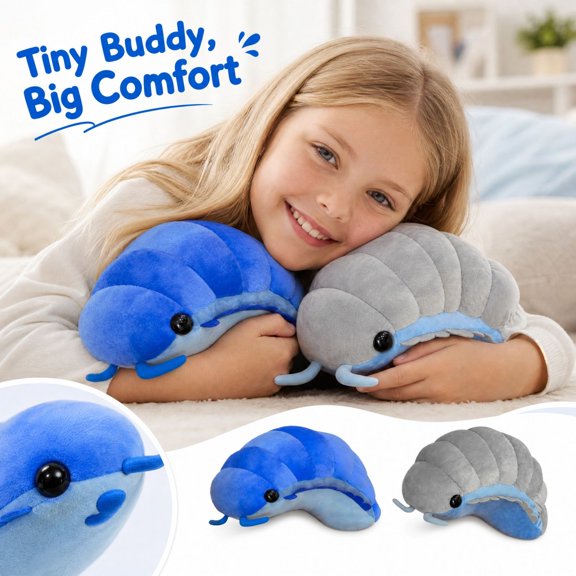Kiddiway Pill Bug Plush Toy Soft Stuffed Animal Figure for Kids Gifts & Display