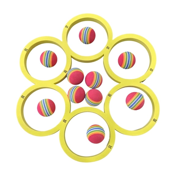 Kiddiway Pool Sinking Toys Colorful Foam Ring Rainbow Ball - Soft EVA Floating Rings for Throwing Games, Summer Water Sports, Racquet Balls Alternative for Pool Fun,A