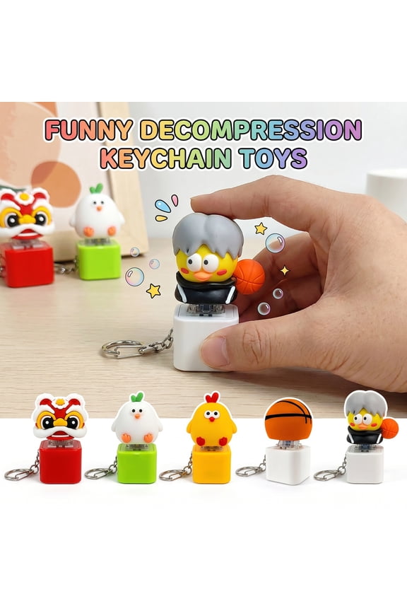 Push Button Stress Toy Mini — Cool Keychain Fidget for Adult Anxiety Relief, Portable Squeeze Alternative, Office Desk Stress Reducer,A