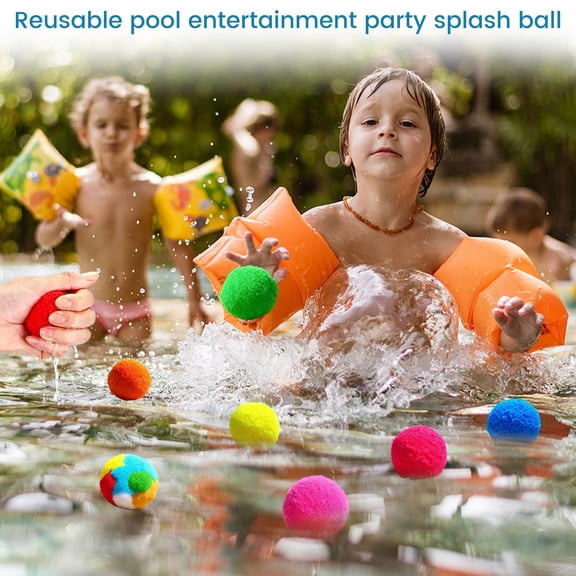 Kiddiway Reusable Water Splash Balls Set - Self-Sealing Refillable for Pool and Beach, Outdoor Summer Water Games and Backyard Parties,A