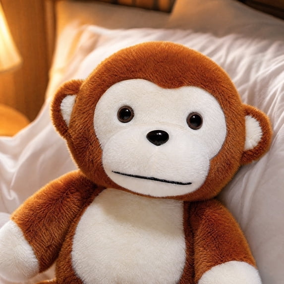 Kiddiway Running Monkey Plush Animal Figurine - Soft Cute Plushies Toy for Playtime, Gifts, Bedtime, and Active Fun; Great Plush Figurine for Toddlers,brown