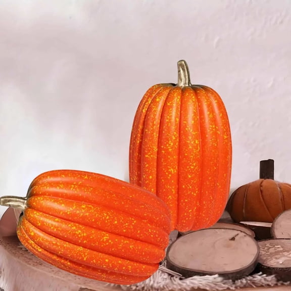 Kiddiway Rustic Halloween Pumpkin Centerpiece - Artificial Farmhouse Decor for Dining Table and Kitchen Fall Styling,Saffron