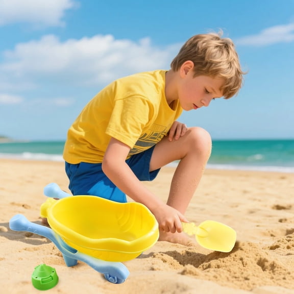 Kiddiway Sand Funnel Beach Toy - Includes Shovel, Bucket, Timer, and Buggy, Perfect Sandbox Play Set, Great Beach Sand Toy for All Ages