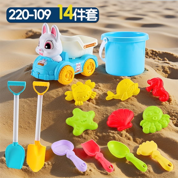 Kiddiway Sand Toys Set for Beach - Shovel and Castle Molds Playset, Durable Sandbox Tools for Backyard Fun and Seaside Vacations, Outdoor Summer Toy,D