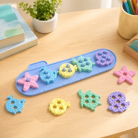 Kiddiway Silicone Bath Toys Shape Sorter - Color Stack Game Developmental Sorting & Stacking Toys, Soft Building Blocks, Color Sorting Toys, Color Stack Challenge Game, Silicone Toys