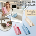 thumbnail image 1 of Kiddiway Sink Splash Guard – Extended Length & Tall Silicone Kitchen Sink Splash Guard with Overhang Drainage Design, High Splash Wall & Strong Suction Cups for Countertop ,Light Blue, 1 of 6