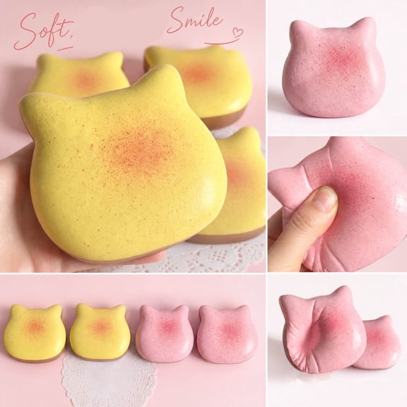 Kiddiway Slow Rising Squishy Stress Toy - Toast Bread Soft Sensory Fidget for Anxiety Relief, Calming Decompression Gift for Adults,Yellow