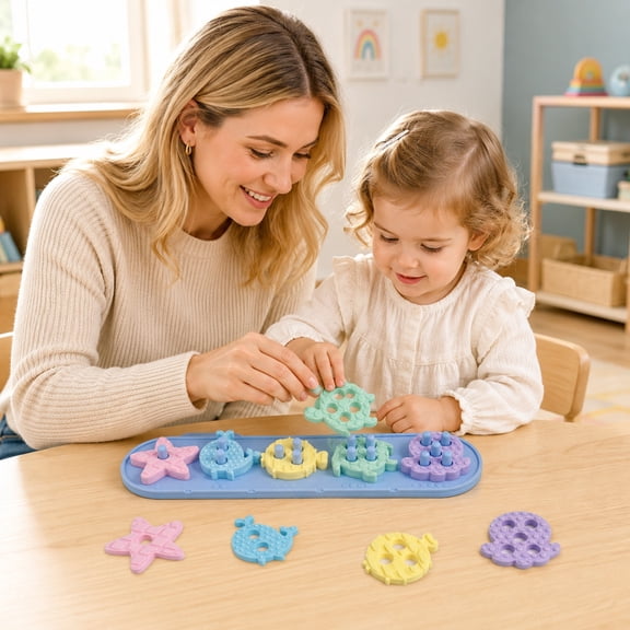 Kiddiway Soft Building Blocks Silicone - Color Sorting Toys Stacking Toys, Developmental Toy, Shape Sorter, Silicone Bath Toys, Color Stack Challenge Game, Sorting & Stacking Toys