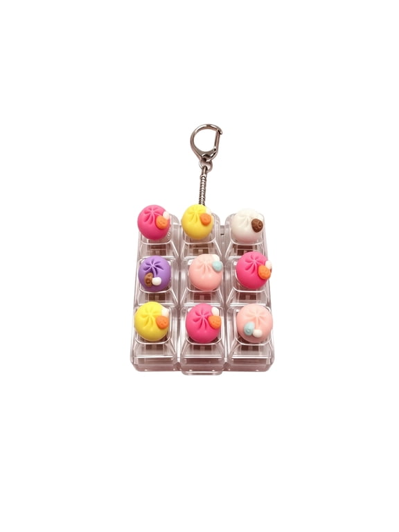 Soup Dumpling Light-Up Squishy Keychain - Squishy Stress Relief Toys Stress Ball Mini Stress Toys, Squishy Toys for Adults, Fidget Backpack Charm Gift