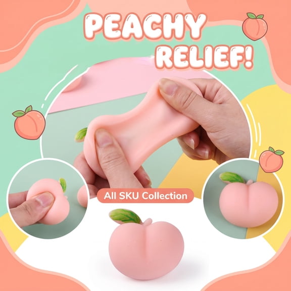 Kiddiway Squishy Peach Slow Rising Toy - Super Soft Realistic Peach Squishy, Big Peach Squeezy, Stress Ball for Anxiety, Sensory ASMR Fidget, Office Desk