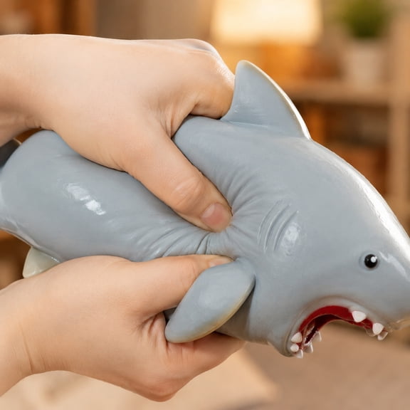Kiddiway Squishy Slow Rising Toy for  Shark Shape Soft Squeeze Anxiety Relief, Calming Sensory Fidget for Adult Desk, Office Stress Reducer Squeeze