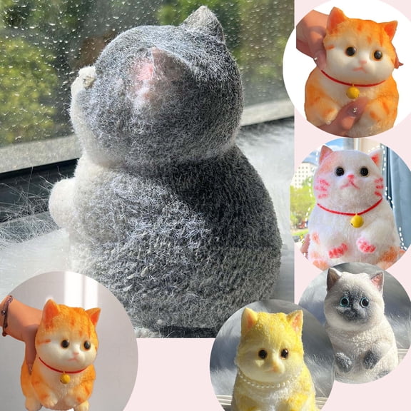 Kiddiway Squishy Stress Relief Slow Rise - Fat Cat Squishy Toy, Soft Durable Silicone, Adorable Plump Design, Perfect Squishy for Anxiety Relief and Fun.,Yellow