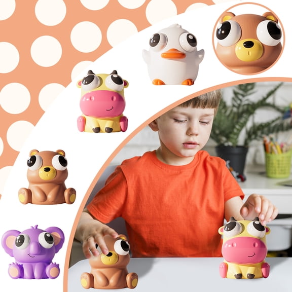 Kiddiway Squishy Stress Relief Slow Rise - Silly Face Squishy Toy, Soft Durable Silicone, Bulging Eyes Design, Ideal Squishy for Anxiety and Squeezing.,A