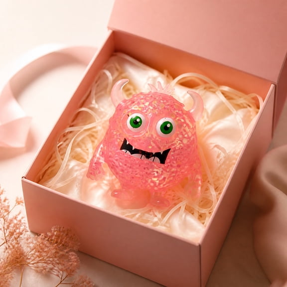 Kiddiway Squishy Stress Relief Toy Cute - Little Devil Monster Slow Rising Squishy Ball for Office Desk Decor, Sensory Fidget, Decompression Surprise Gift ,Red