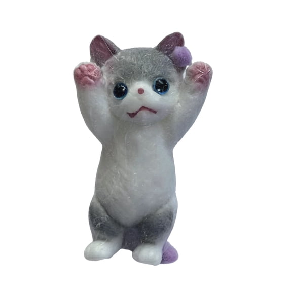 Kiddiway Squishy Stress Relief Toy for - Adorable Cat Figurine Squeeze Toy, Soft Silicone Fidget with Raised Paw, Stress Relief and Collectible,B