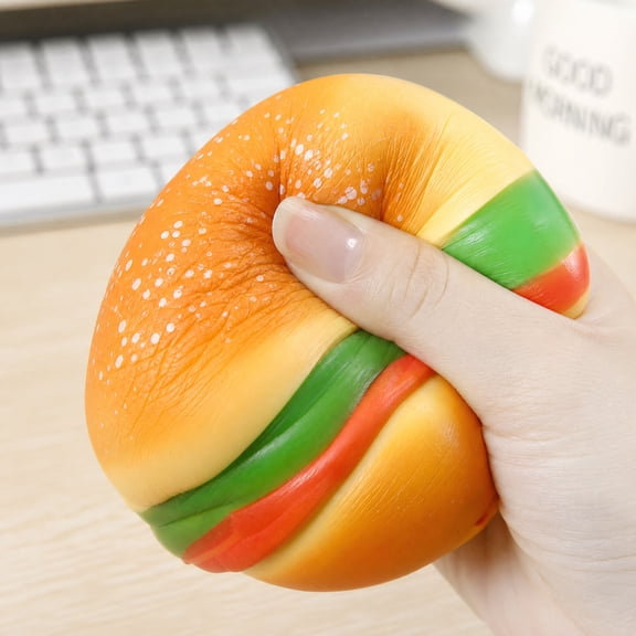 Kiddiway Squishy Stress Relief Toys – Burger Squishy Slow Rise Squishy, Sensory Squishy Ball for Anxiety Relief and Calming Play