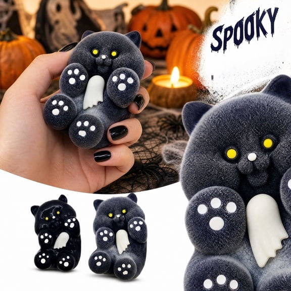 Kiddiway Squishy Stress Relief Toys Halloween Pouty Dog Soft Slow Rising Squishy, Random Glossy/Matte Finish Squishy Ball for Calming,black