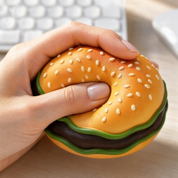 Kiddiway Stress Relief Squishy Hamburger Toy - Soft Sensory Fidget with Slow Rise, Realistic Decompression Gift for Adult,A