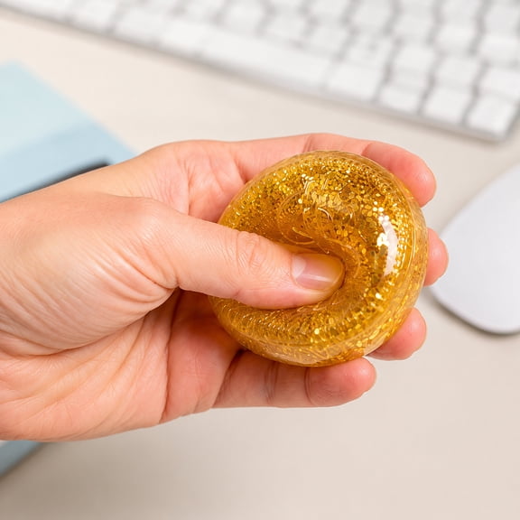 Kiddiway Stress Relief Squishy Money Toy - Gold Coin and Dollar Bill Sensory Fidget, Calming Decompression Gift for Adult,yellow