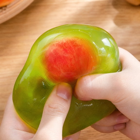 Kiddiway Stress Relief Squishy Slushie Toy - Apple Ice Crunch Fidget, Soft Decompression Sensory Ball for Adult