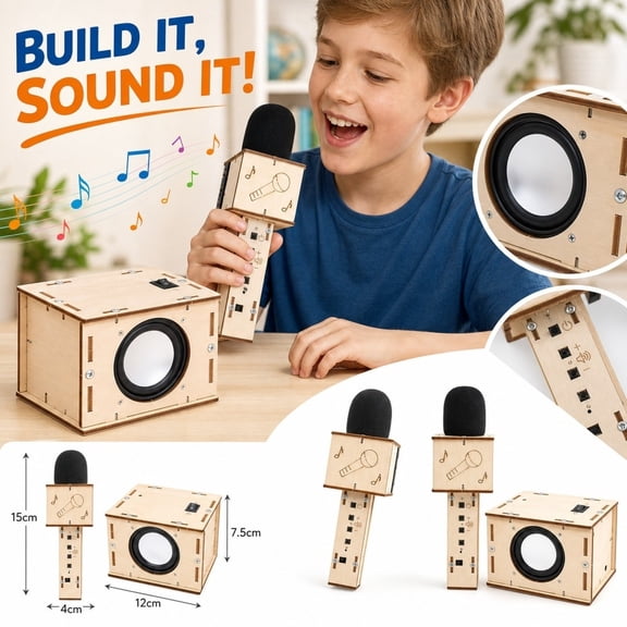 Kiddiway Wireless Speaker and Microphone DIY Kit - Electronics Assembly Set for Hobbyists, STEM Experiment and Creative Making Project
